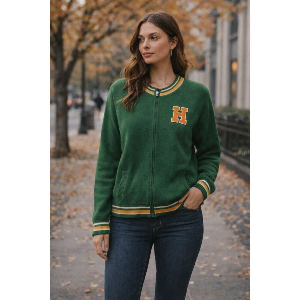 New Stranger Things Hawkins Tigers Green Varsity Jacket Zip Up Size 1 14-16